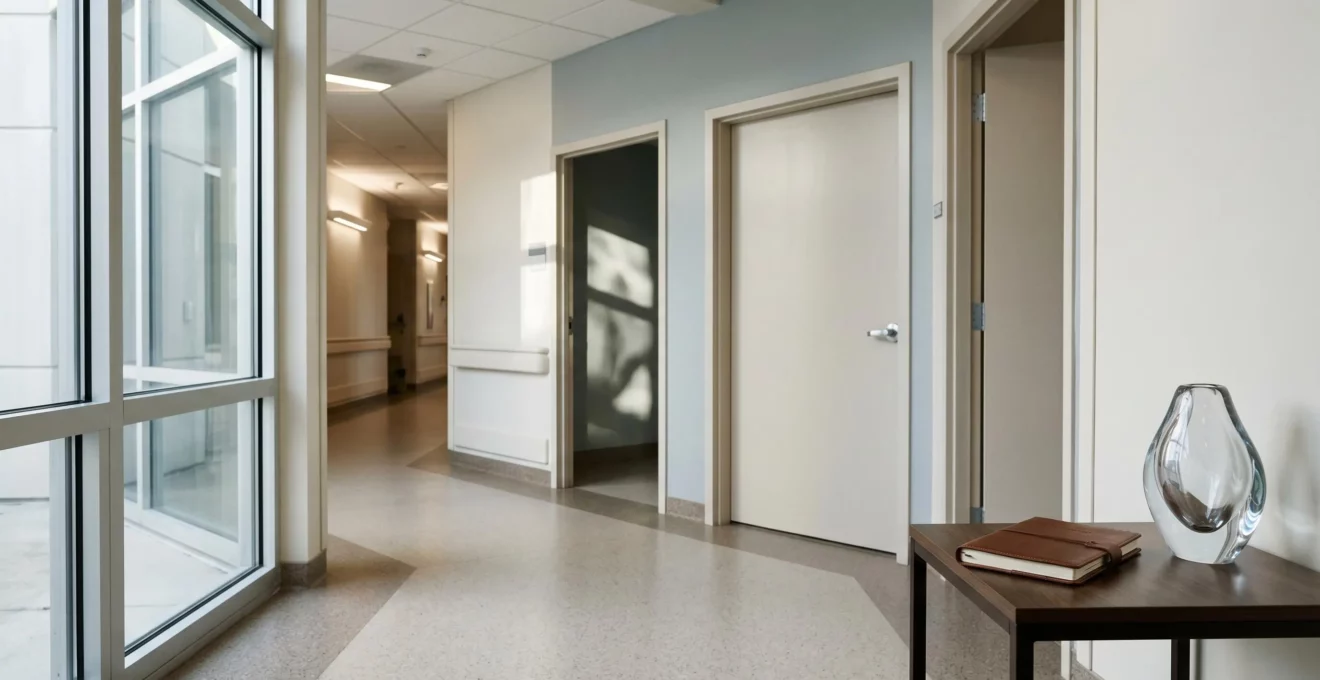 Scène d'hôpital moderne évoquant la réflexion sur le choix d'une chambre individuelle