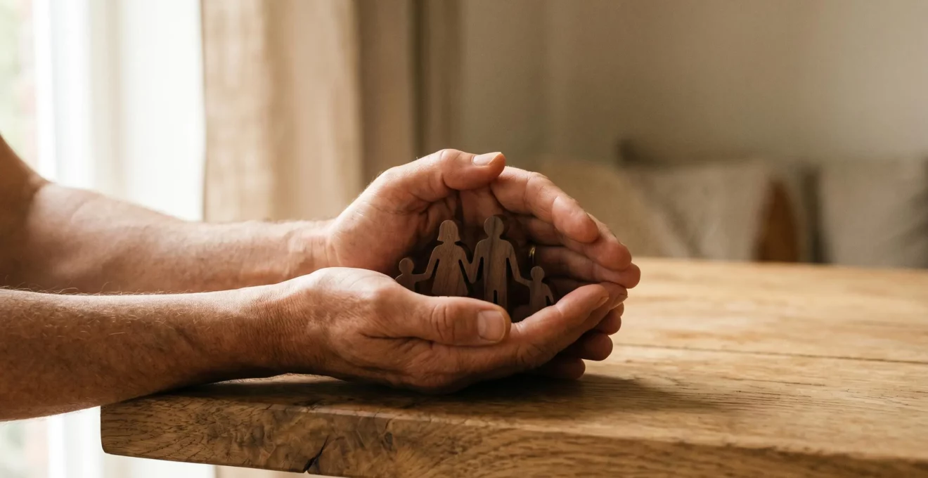 Illustration symbolisant la protection familiale et la sécurité financière en cas de décès