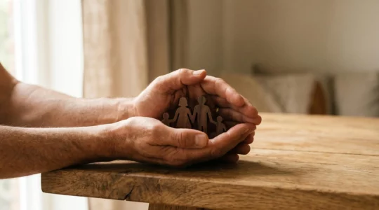 Illustration symbolisant la protection familiale et la sécurité financière en cas de décès