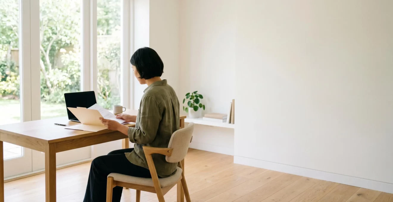 Personne consultant sereinement une plateforme en ligne pour comparer des offres de mutuelle santé depuis son domicile