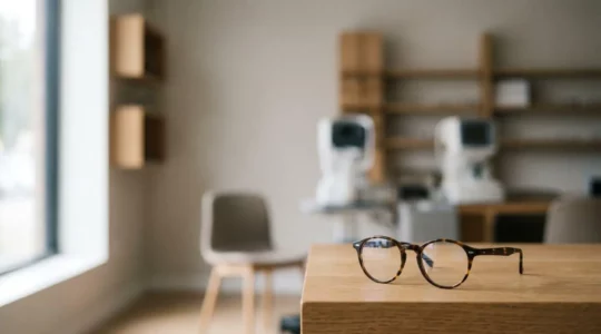 Scène éditoriale illustrant l'optimisation du coût des verres progressifs et les choix d'achat éclairés